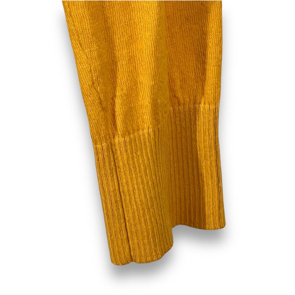 Sparrow Button Front Cardigan Sweater Ruffle Yellow Cotton Knit XS - Picture 8 of 11